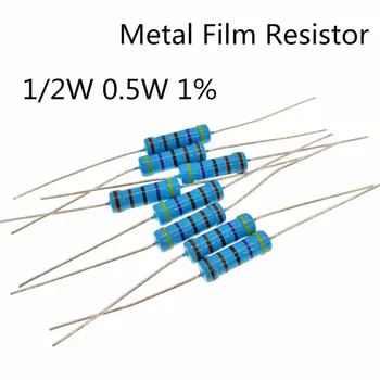 

30~100pieces 1/2W 4.7 ohm 1/2W 1% Radial DIP Metal Film Axial Resistor 4.7ohm 0.5W 1% Resistors
