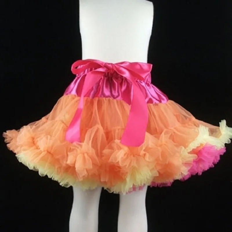 Юбка-американка радужной расцветки для маленьких девочек юбка-пачка на Хэллоуин для девочек шифоновая юбка-американка в стиле пэчворк для новорожденных девочек