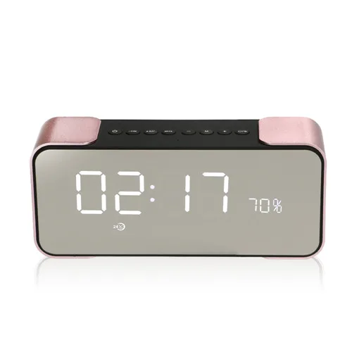 TOPROAD Bluetooth динамик беспроводной стерео алюминиевый Parlante портативный fm-радио Altavoz поддержка времени часы Будильник TF линия в - Цвет: Rose gold