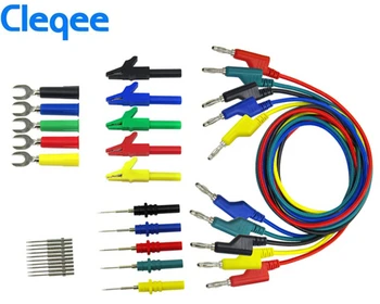 

Cleqee P1036B 4mm Banana to Banana Plug Test Lead Kit for Multimeter Match Alligator clip U-type & puncture test porbe kit