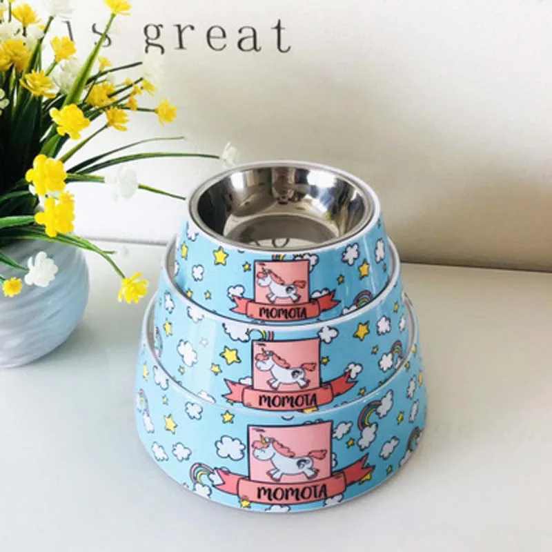 Cute Cartoon Animals Floral Printed Pet Dog Bowls High Quality