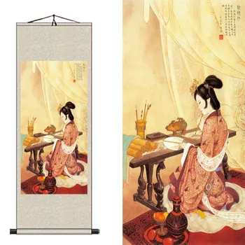 

S00N5# New Silk Paintings Hanging Paintings Decorative Murals Four Beautiful Women Zhaojun Painting Silk Scrolls