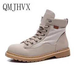 QMJHVX Высокое Качество Кожаные Ботинки martin зимние уличные рабочие ботинки для мужчин обувь мужская повседневная обувь мотоботы