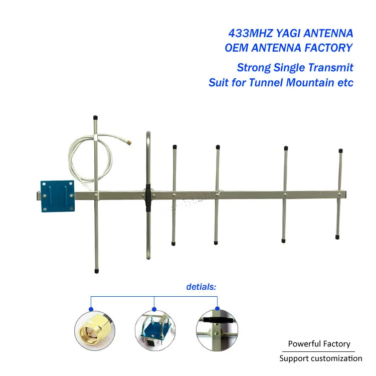 Туннельная Одиночная передающая антенна 470MHz наружная 433MHz антенна Yagi 1 шт