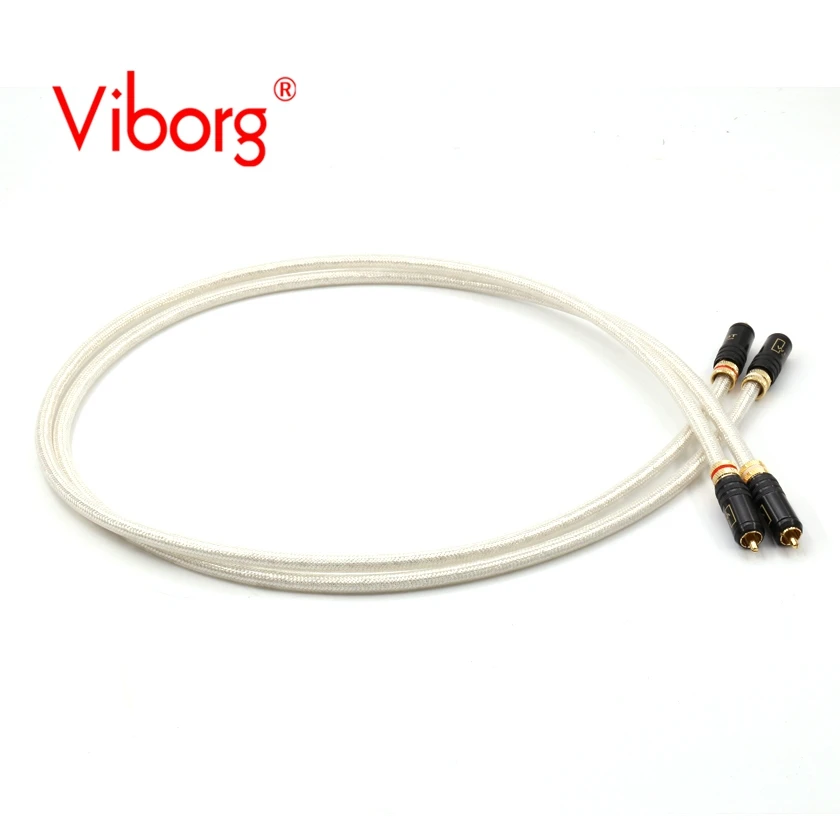 

Free shipping Viborg QED Signature OFC Silver-Plated Interconnect Cable With WBT-0144 Gold Plated RCA plugs