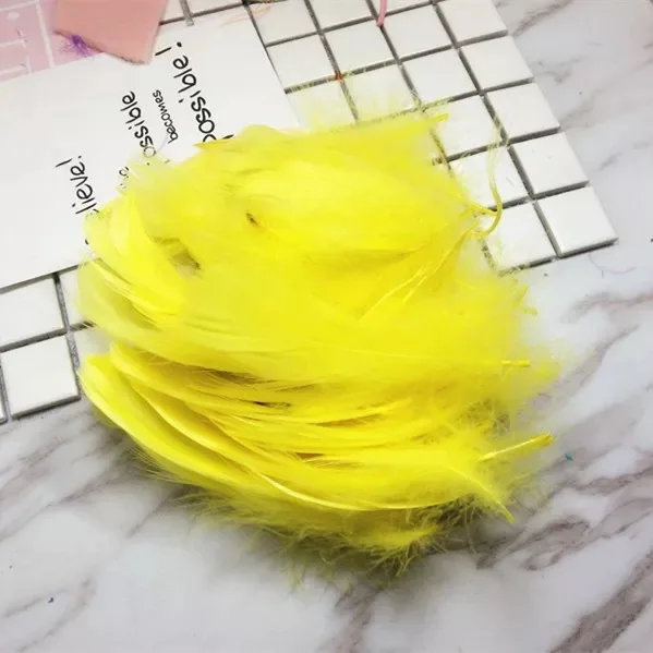 100 шт натуральные перья лебедя 4-8 см Смешанные Окрашенные цвета гуси перо Свадебная вечеринка одежда украшения для самодельного изготовления перья - Цвет: Yellow