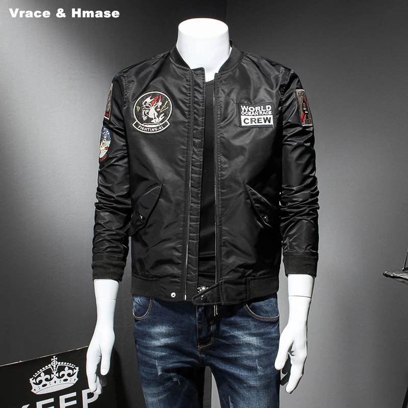 J17213 американский стиль классический знак патч бутик Air Force куртка-пилот новое поступление модных повседневных качество Куртки мужчин M-5XL