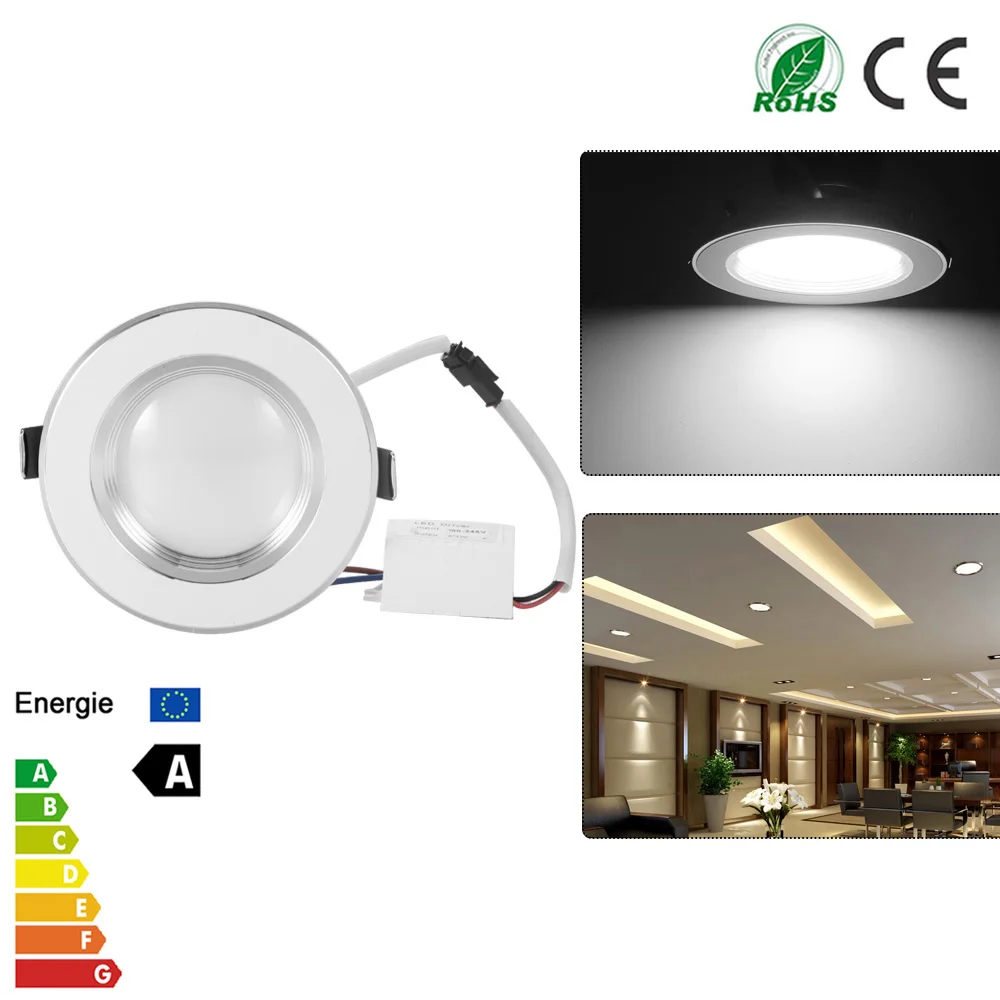 110V 220V Thin LED Downlight 3w Showcase Light Brand Round Ceiling Recessed Cabinet Wall Down Lamp Kitchen | Лампы и освещение