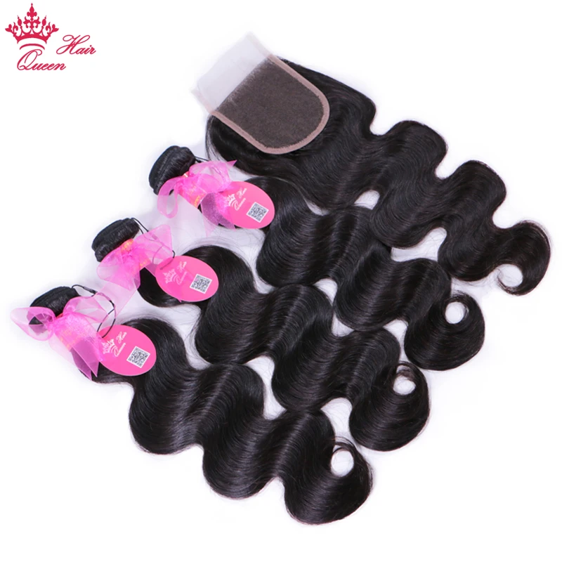 Brazilian Hair Weave Bundles with Closure Body Wave Hair Extension 4pcs/lot Virgin Human Hair weaving Queen Hair Products