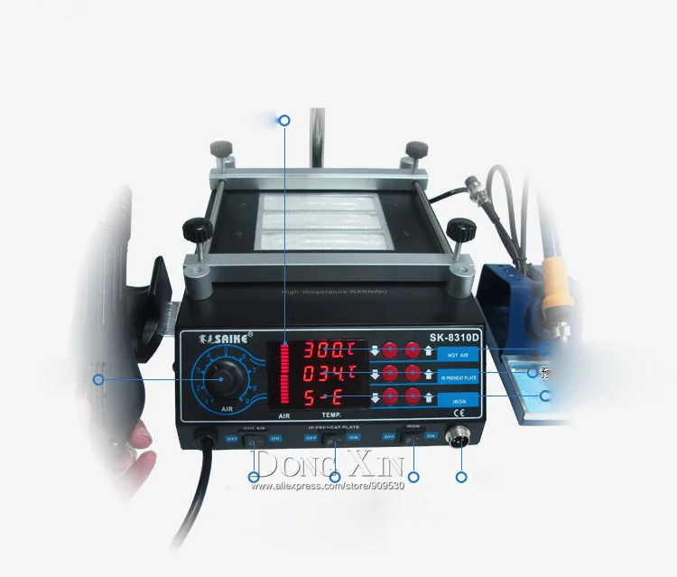 Dhl Бесплатная доставка SAIKE 8310D 220v & 110v паяльная станция цифровой дисплей Тепловая