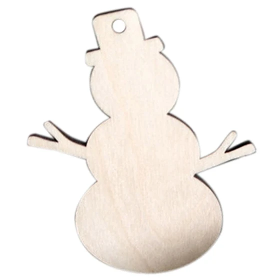 

UESH-10pcs/set Wooden Snowmen Ornament,Christmas Decorations