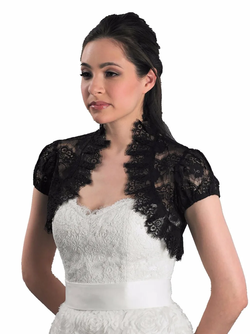 Compra Lace bolero chaquetas para los vestidos de noche