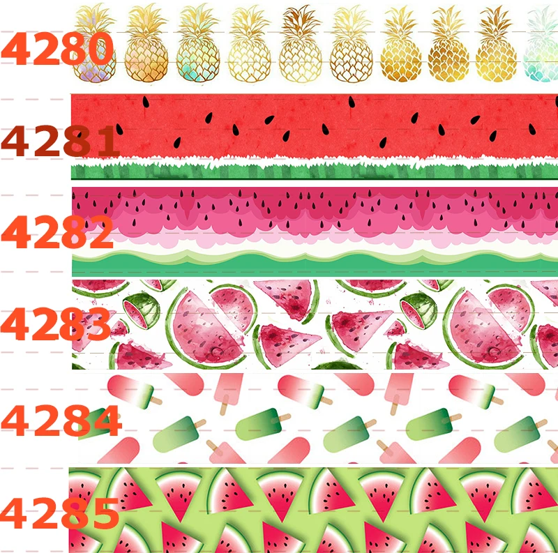 

10yards - different size - Fruit pattern ribbon-Summer/Fruit/Watermelon/lemon/strawberry printed grosgrain ribbon/satin ribbon
