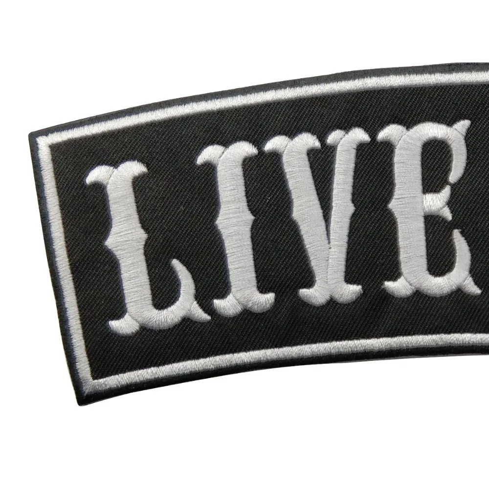 LIVE TO RIDE rider patch embroidery iron on patches custom applique for jacket funk cool stickers free shipping (2)