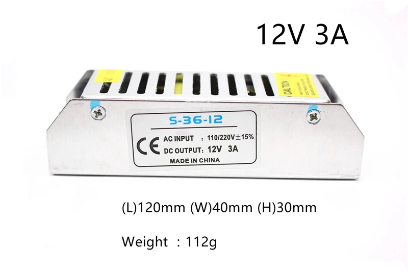 Светодиодный Питание 12 v 3 5 8,5 10 15-30 В постоянного тока 12V Светодиодный драйвер адаптер трансформаторы систем освещения 36 Вт 60 Вт 120W 150W 180W 200W 240W 360W - Цвет: 3A 36W