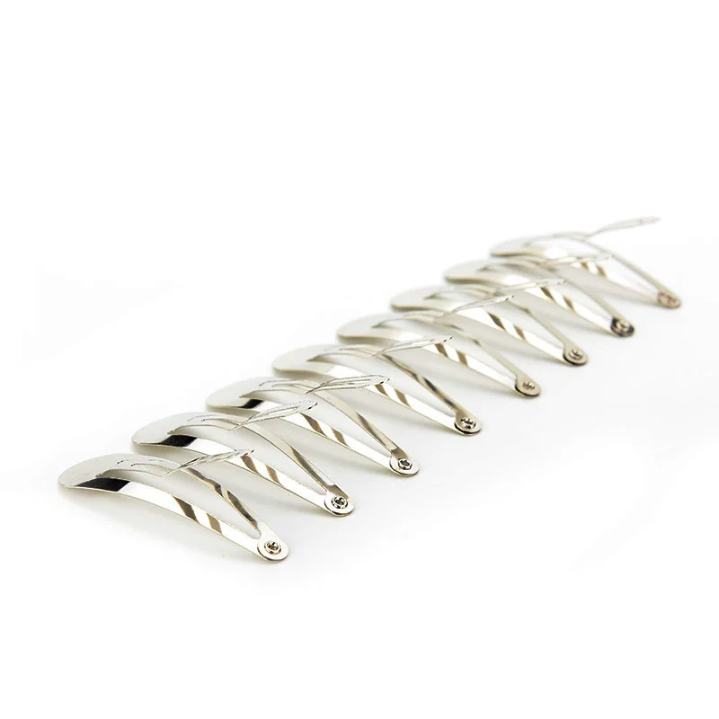 100 Pcs Silver Snap Hair Clips For Kids Casual 5 Cm Girls Diy Headwear