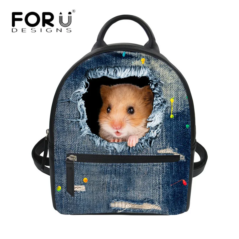 Маленький женский рюкзак FORUDESIGNS дорожный в ковбойском стиле с 3D рисунком кошки и
