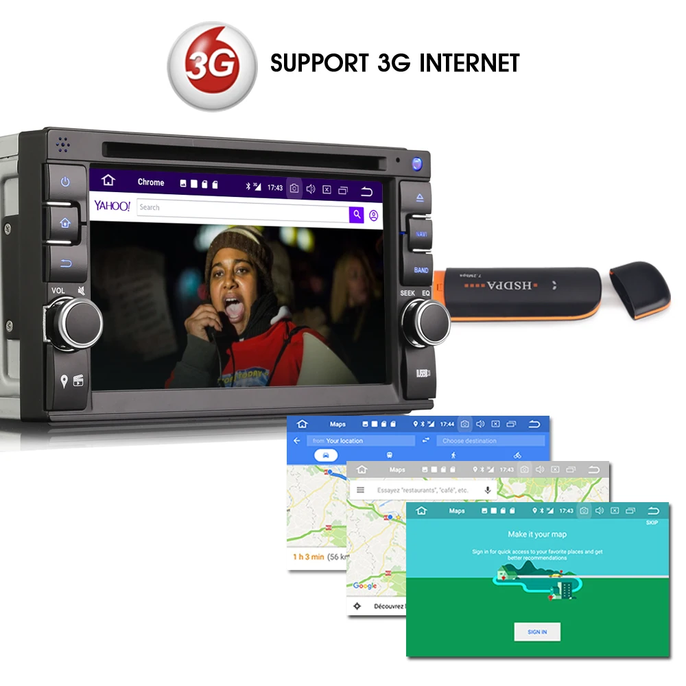 Best 2Din Android 8.0 GPS Car Stereo FOR Nissan CD MP3 Player Universal 3G Navi DAB+DVB-T 2