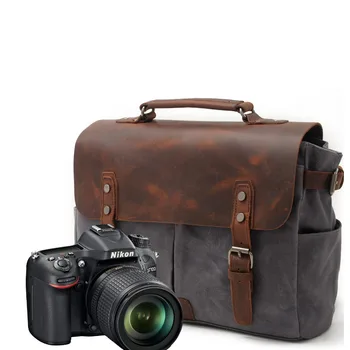

Batik Canvas Waterproof Photography Bag Outdoor Wear-resistant Camera Backpack Men for Nikon Canon Sony