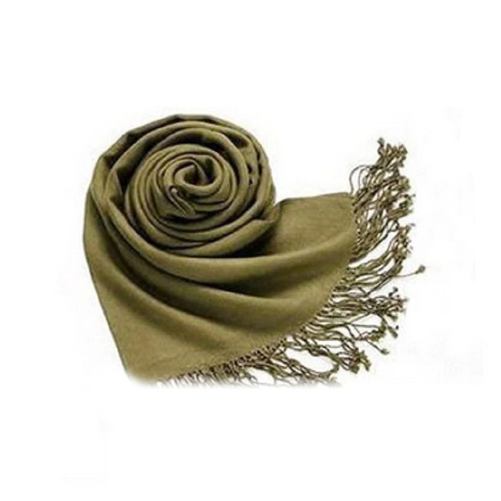 

SAF-Winter Women Trendy Wrap Fashionable Scarf Wool Blends Soft Warm Long Large Shawl Tassels-Army Green