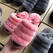 Новинка; женские домашние тапочки из натуральной овечьей кожи; зимние женские домашние тапочки; меховые тапочки; шерстяные Вьетнамки; тапочки; женская домашняя обувь