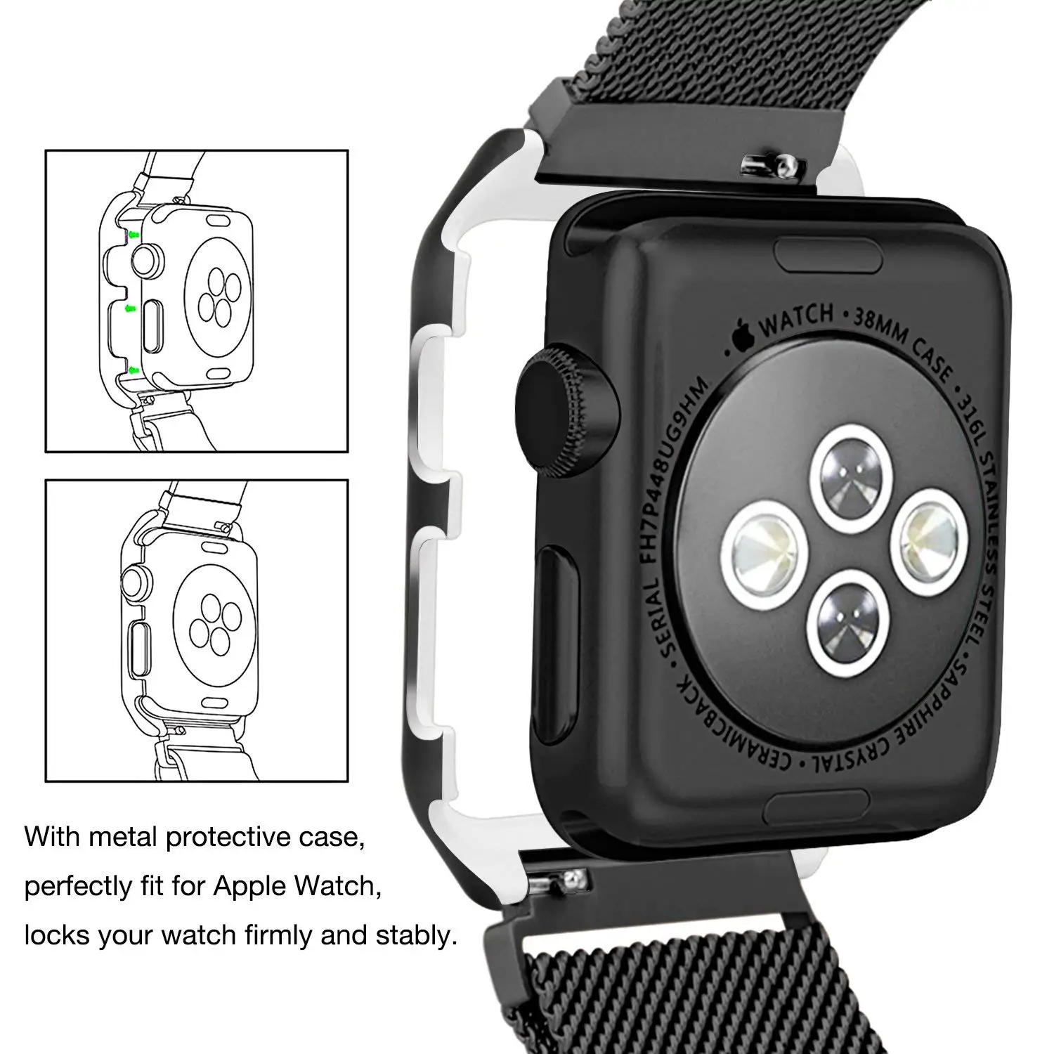 Band and Case For Apple Watch Case 38mm 42mm Milanese Loop Magnetic Mesh Stainless Steel Band Metal Bumper Cover Series 3 2 1 Band and Case For Apple Watch Case 38mm 42mm Milanese Loop Magnetic Mesh Stainless Steel Band Metal Bumper Cover Series 3 2 1