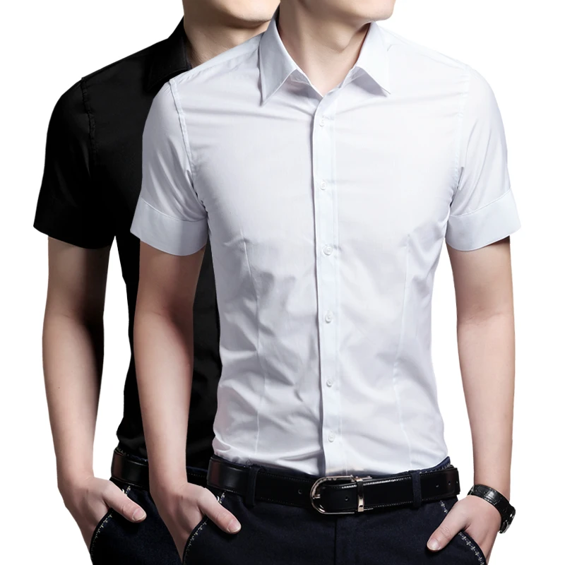 Aliexpress.com : Buy Pure color Shirt Men short Sleeve New brand ...