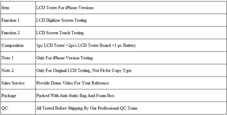 iPhone lcd tester