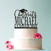 На заказ Выпускной Топпер для торта поздравление град Топпер для торта выпускные украшения, выпускной Топпер для старшей школы изготовленный на заказ Топпер для торта
