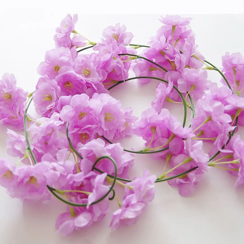 200 см искусственные цветки вишни цветок свадебное украшение DIY ротанговая гирлянда имитация цветы лоза вечерние венок для дома