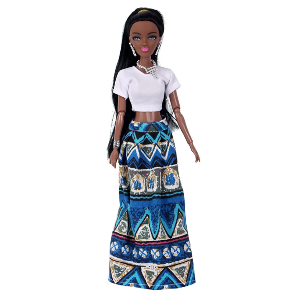 Модные детские куклы для девочек детские подвижные шарниры африканская кукла игрушка черная кукла лучший подарок игрушка Горячая Распродажа Afrikaanse pop@ 30 - Цвет: Blue