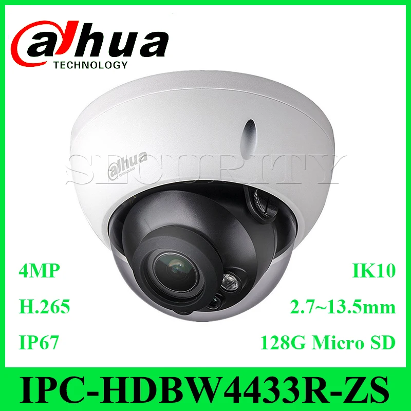 

Dahua IP Camera IPC-HDBW4433R-ZS Replace IPC-HDBW4431R-ZS Electric Zoom 4MP IP Camera Support Audio and Alarm IP67 IR 50M