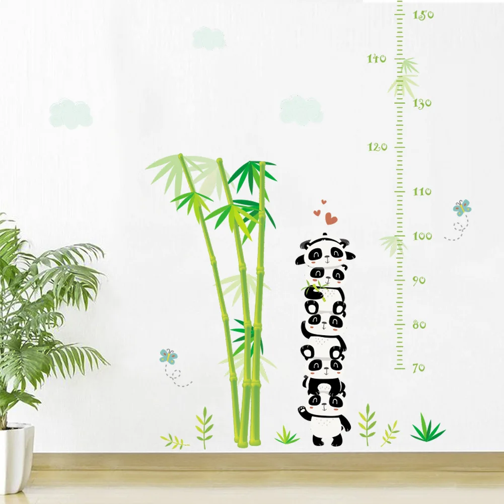  Lovely Panda Bamboo Measure Height Gauge Stickers Wall Stickers Kindergarten Kids Room Decor Childr - 33039106509