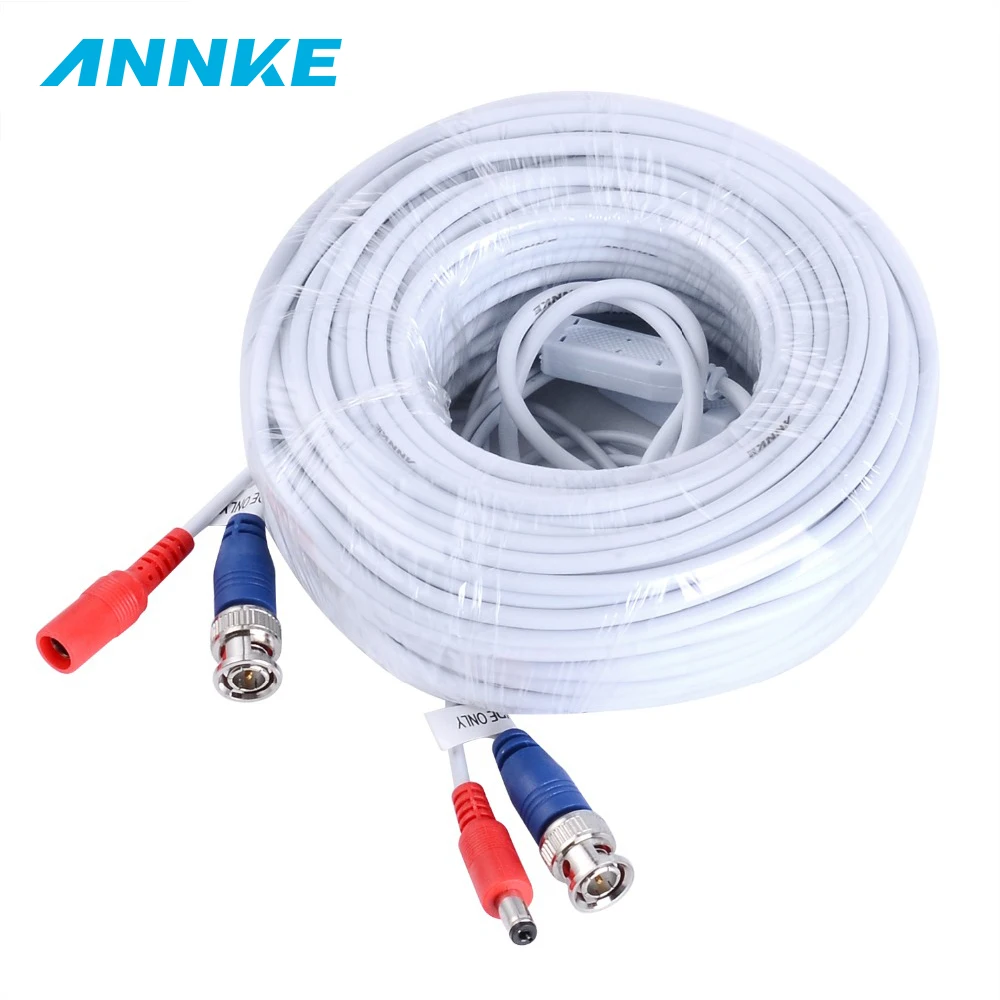 

ANNKE 100FT 30M Video Power CCTV Security Surveillance Camera POE BNC Connector RCA Power video Cable Splitt Neet Cable Kit