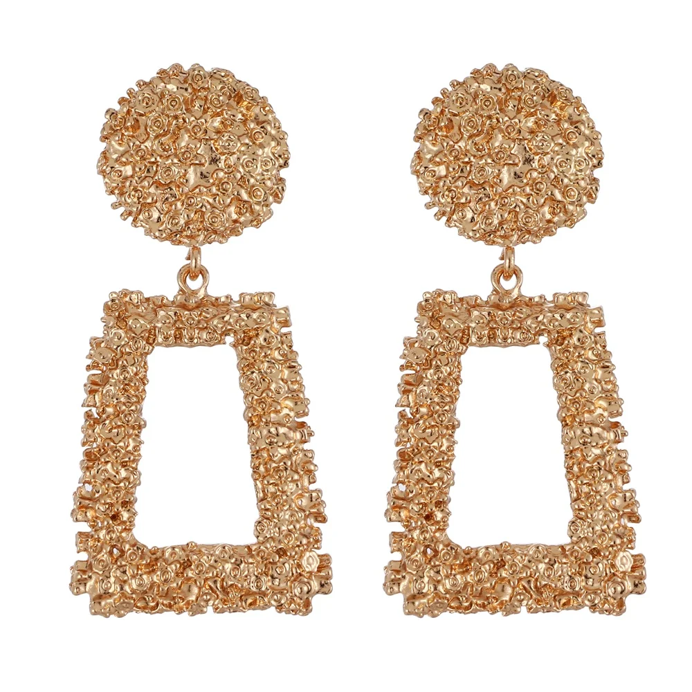 IPARAM Fashion Metal Punk Geometric Earrings for Women’s Statement Vintage Exaggerated Big Pendant Earrings Jewelry Party Gifts