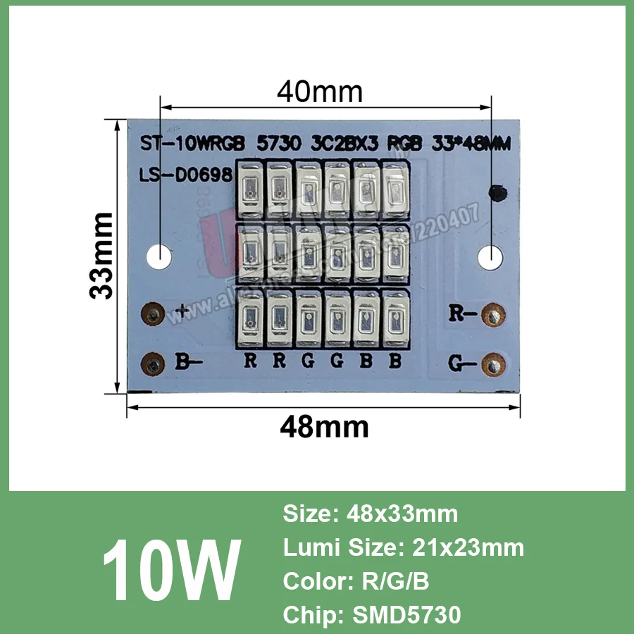 100 Вт RGB Цвет Светодиодный прожектор светильник PCB 140 х 98 мм SMD5730 светодиодный доска, светодиодный прожектор светильник ing источник, газонный светильник садовый светильник - Испускаемый цвет: 10W