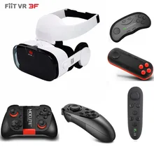 Fiit 3f виртуальной реальности просмотра 3D Очки гарнитура VR очки Оптические стёкла + геймпад для iphone 8 Plus iPhone X LG Huawei супер подарок