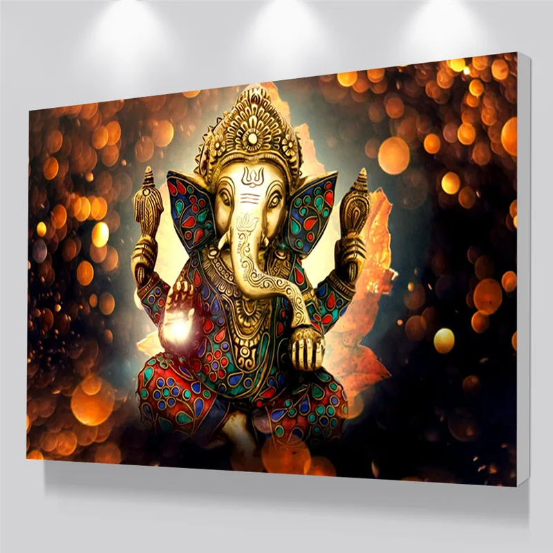 

Indian Style Ganesha Canvas Painting Cheap China Wall Art Pictures,Dropshipping Posters Prints,cuadros decoracion pictures art
