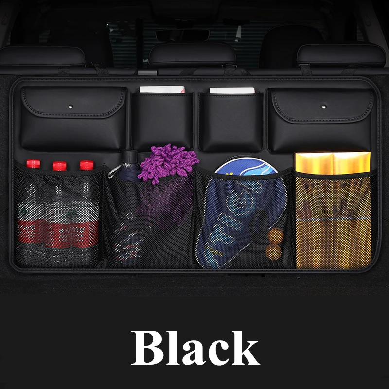 Сумка-Органайзер из искусственной кожи для хранения в багажнике автомобиля, универсальная сумка с несколькими карманами, автомобильная сумка на заднее сиденье