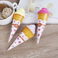 Портативный двойной цвет милый мягкий полотенце в форме мороженого Подарок услуга для свадебной вечеринки случайный цвет