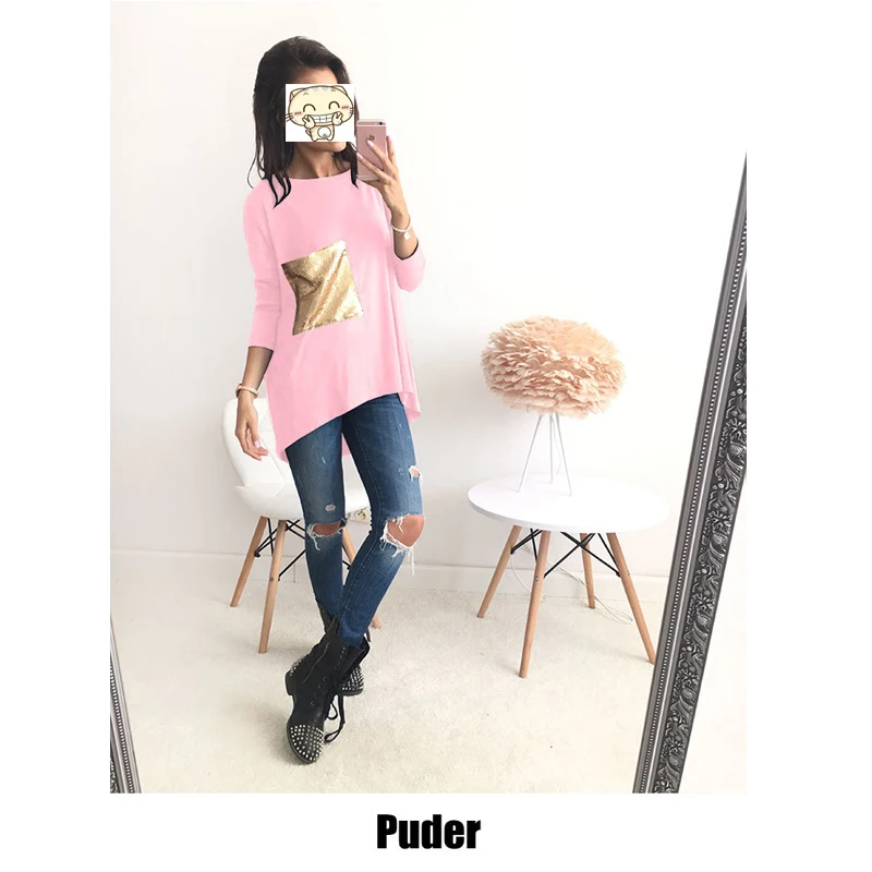 2016 Women's Long Sleeve Casual Loose Blouses Autumn and Spring Blusas Pullovers Tops Female Patchwork Shirt |