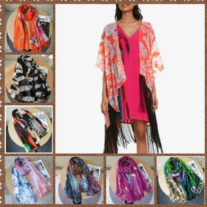 

Female Spanish Flower Shawl Female Printed Scarf, 2019
