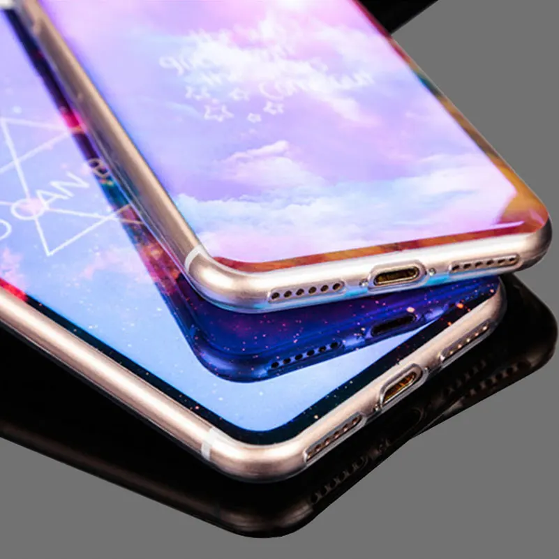 3D чехол мягкий TPU для iPhone 5 6 6s 7 Plus милый синий свет силиконовый задний Чехол ультра