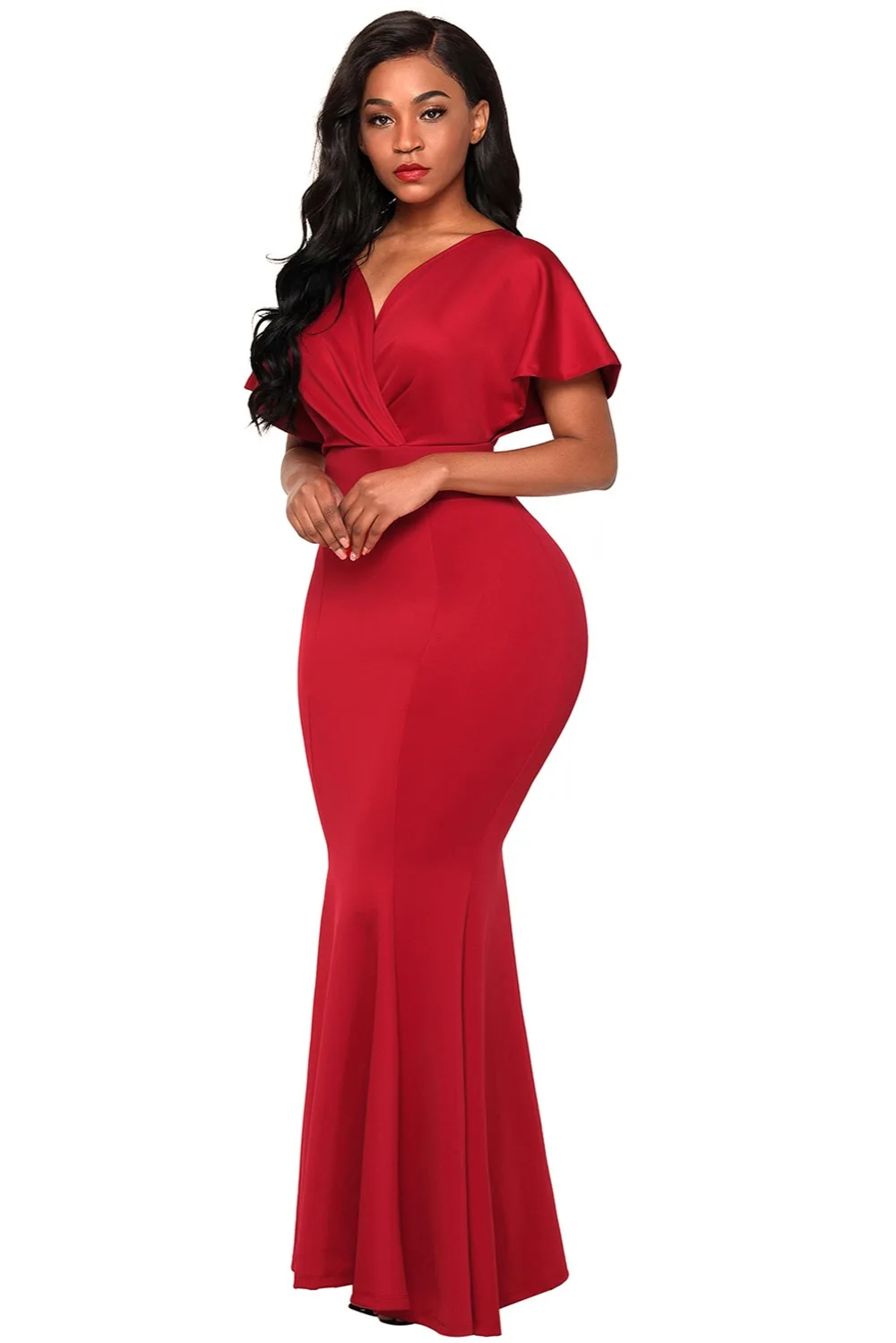 Red-Off-The-Shoulder-Mermaid-Maxi-Dress-LC61944-3-6