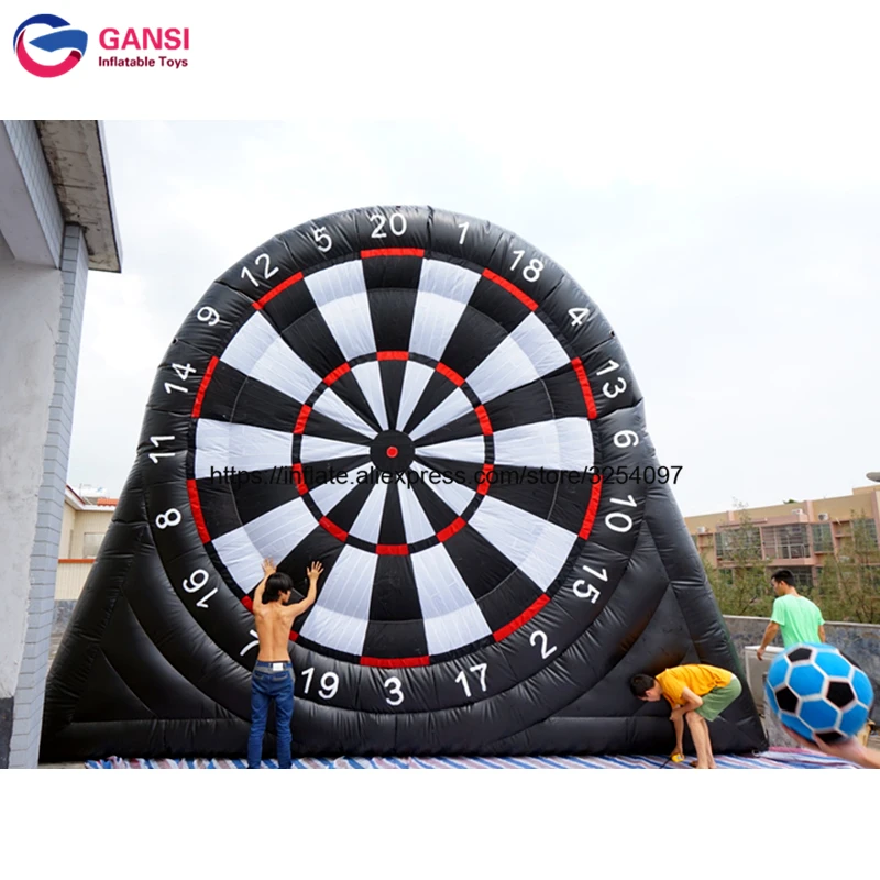 4M Height PVC Tarpaulin Good Inflatable Foot Darts Soccer Dart Amusement Park Inflatable Football Dart For Sale arabic toys dummy inflatable football gate inflatable rugby goal post soccer goal target inflatable rugby goal post for sale