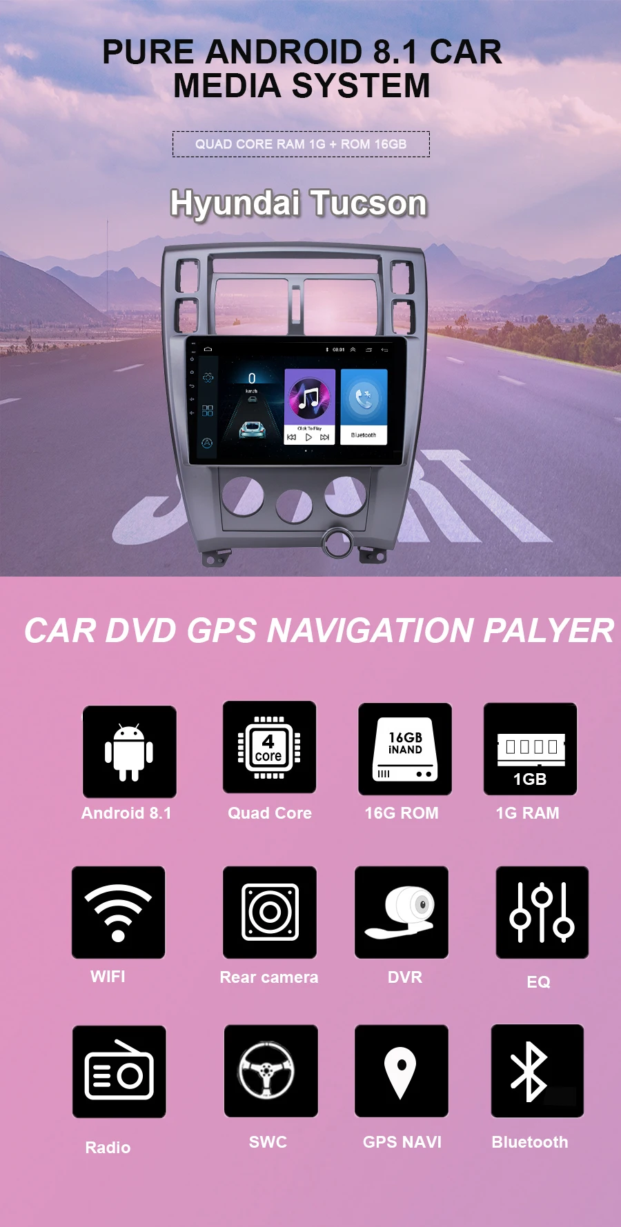 Top Car radio Multimedia dvd player 10.1" android 8.0 For Hyundai Tucson 2006-2014 stereo gps audio head unit tape recorder 0 Top Car radio Multimedia dvd player 10.1" android 8.0 For Hyundai Tucson 2006-2014 stereo gps audio head unit tape recorder 0