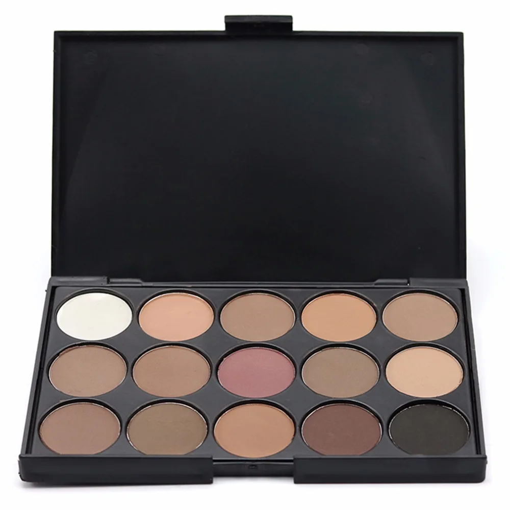 

15 Colors Professional Eye shadow Palette Smoky Matte Shimmer Pigment Long Lasting Eyeshadow Pallete Facial Cosmetic Makeup Tool