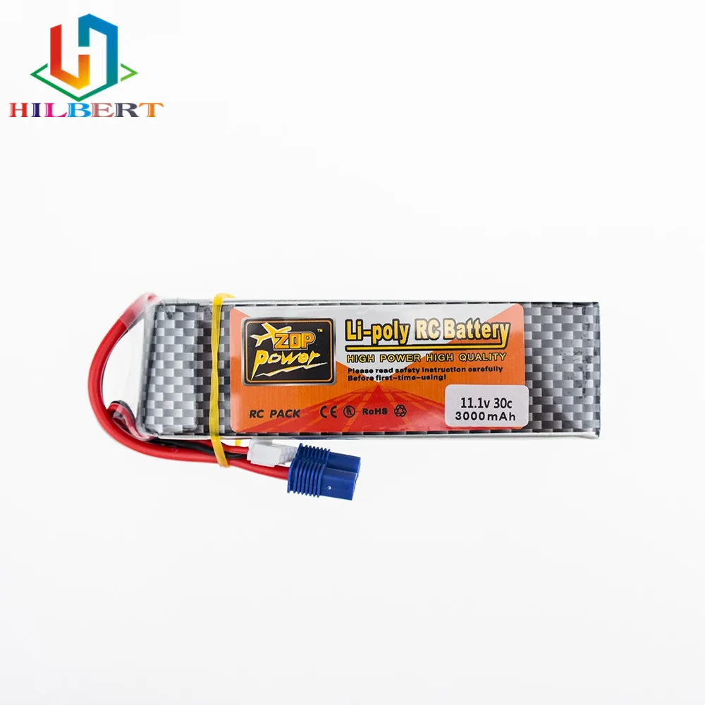 Литий полимерный аккумулятор 11 1 В 3000 мАч 3S 30C EC3 XT60 разъем Zop Power для Blade 350QX/450 RC