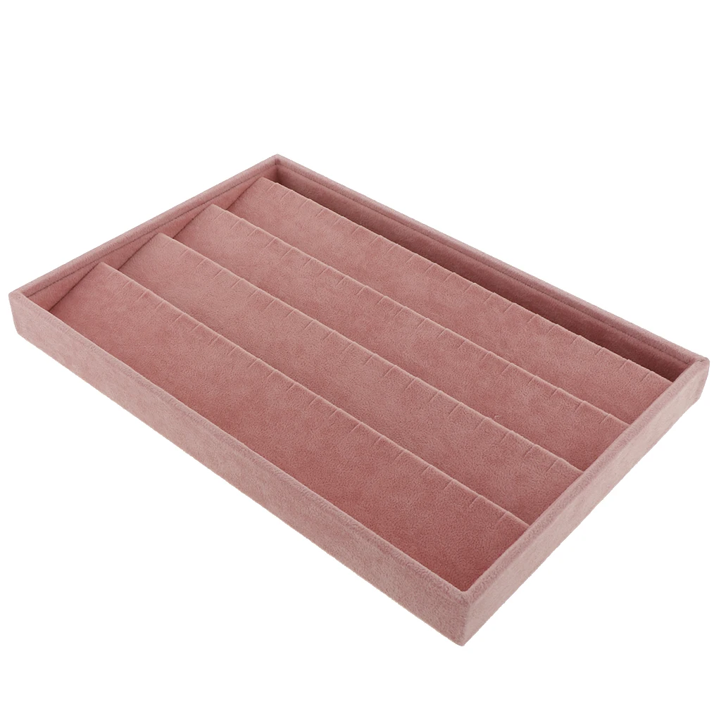 Velvet Jewelry Display Stand Tray Brooch Ring Earrings Holder Organizer Rack