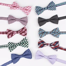 Новая модная повседневная детская хлопковая клетчатая бабочка-бабочка галстук-бабочка для мальчиков и девочек